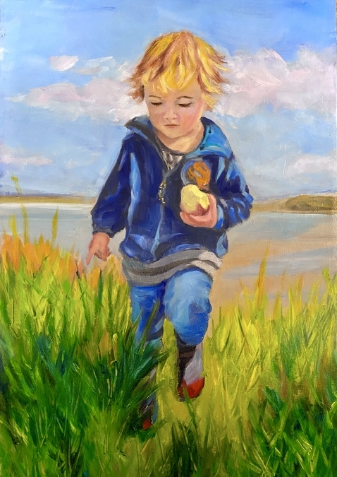 A Boy with an Apple